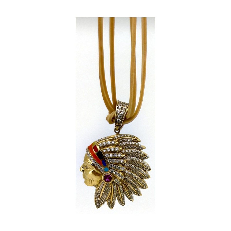 Medalla indio circo de oro 18k